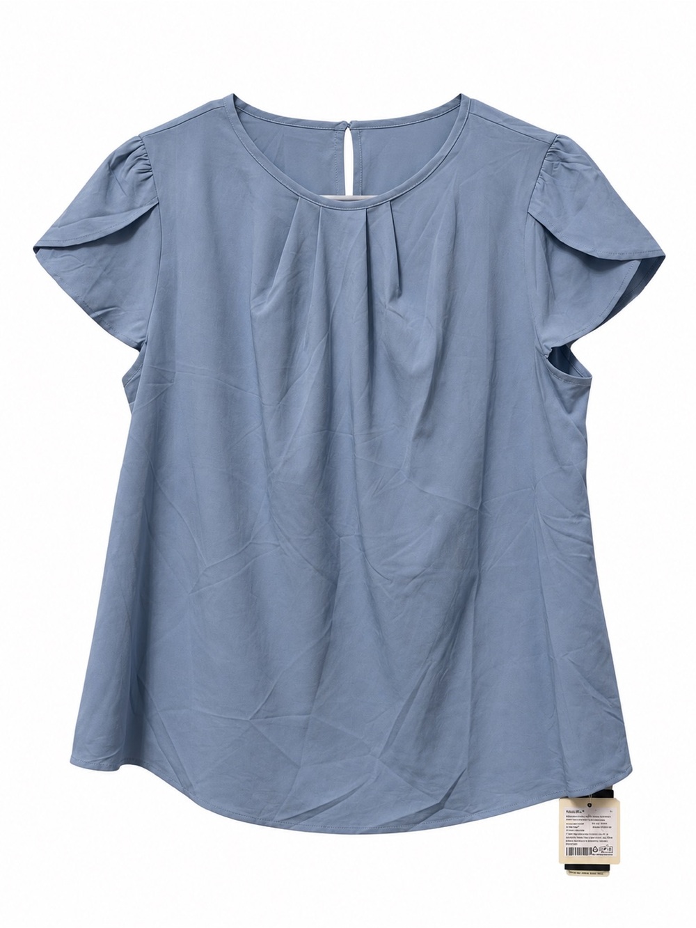 HALARA Dusty Blue Flutter Sleeve Blouse